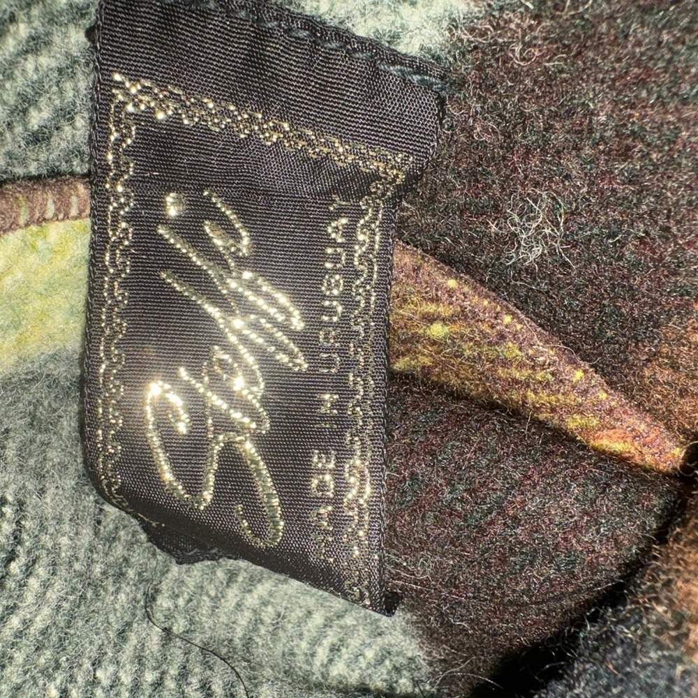 Vintage Wool Plaid Hooded Poncho Cape size O/S FIRm - Picture 8 of 16